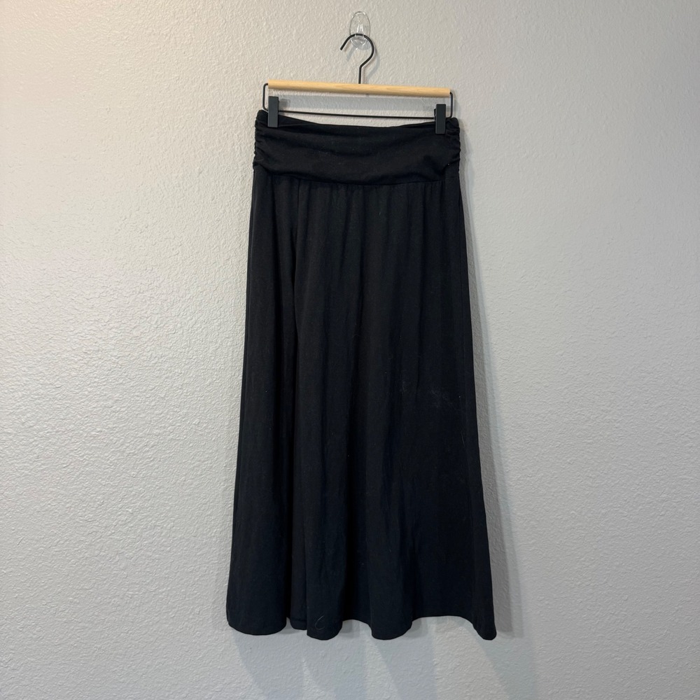Free-est Free People Women's Size XS Black Cotton Blend Side Slit Maxi Skirt